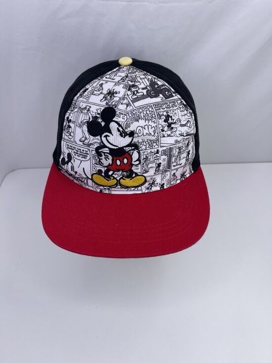 Disney Accessories - Disney Mickey Mouse Comic Strip Flat Brim Snapback Hat Cap Embroidered Adult